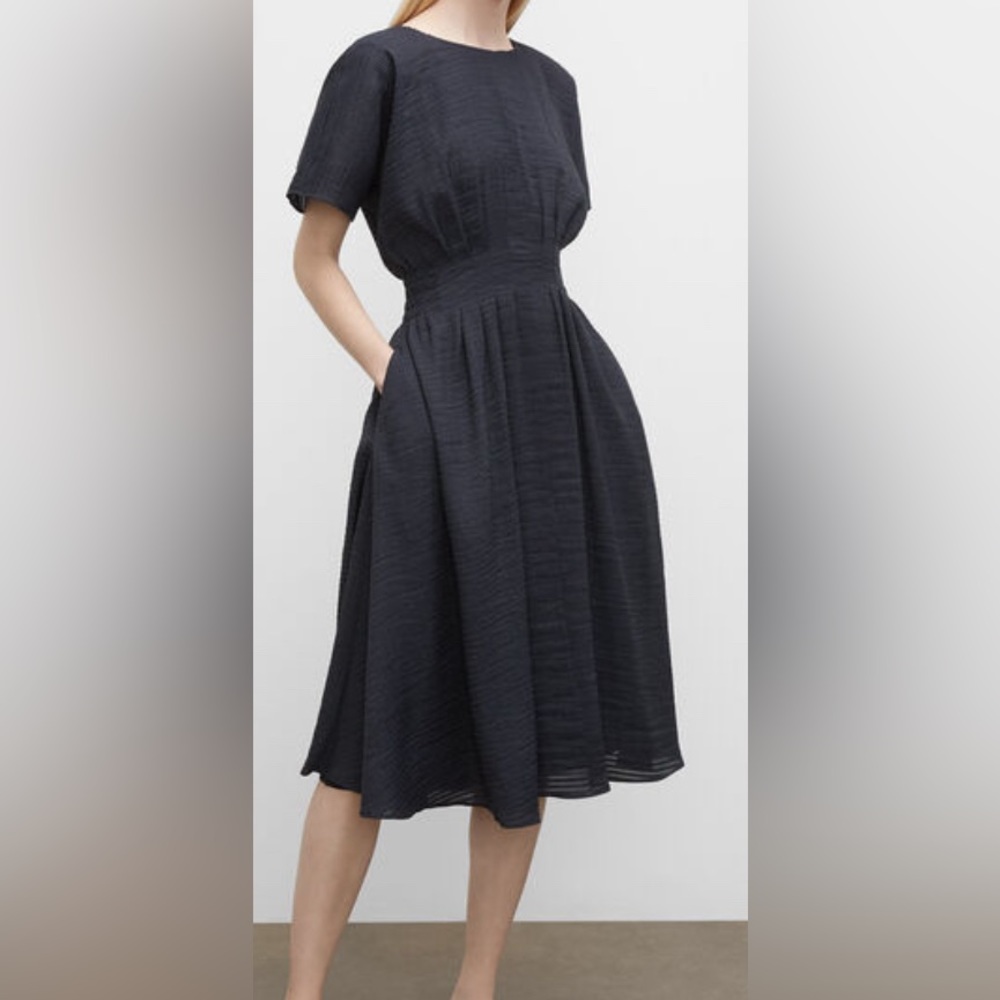 Club Monaco Swing Dress, Navy Textured